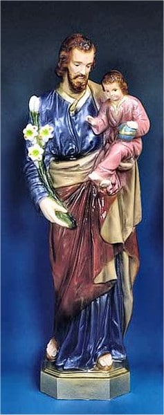 Saint Joseph and Child Statue Colored